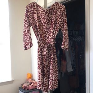H&M Leopard Tie Waist Dress